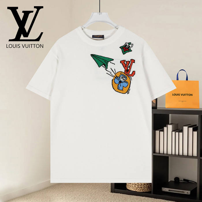 Men Women Knit T-shirt Short Sleeve T-shirt Pullover Tops Sweatshirt Unisex Tee Casual T-shirt
