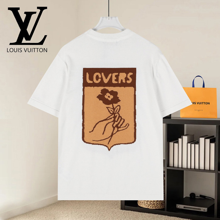 Men Women Knit T-shirt Short Sleeve T-shirt Pullover Tops Sweatshirt Unisex Tee Casual T-shirt