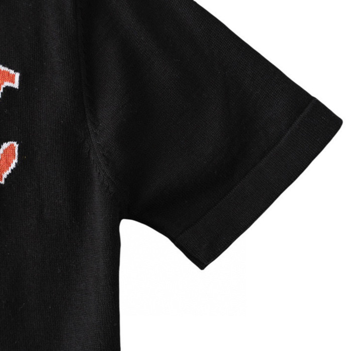 Men Women Knit T-shirt Short Sleeve T-shirt Pullover Tops Sweatshirt Unisex Tee Casual T-shirt