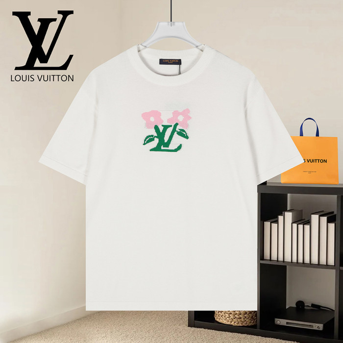 Men Women Knit T-shirt Short Sleeve T-shirt Pullover Tops Sweatshirt Unisex Tee Casual T-shirt