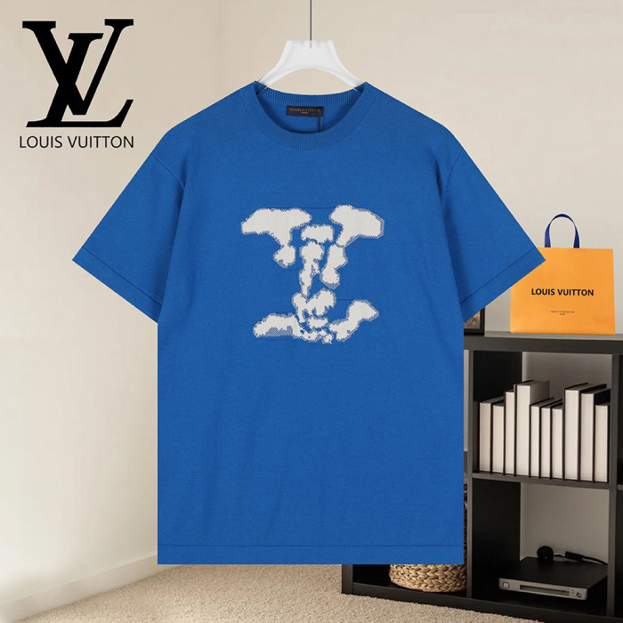 Men Women Knit T-shirt Short Sleeve T-shirt Pullover Tops Sweatshirt Unisex Tee Casual T-shirt