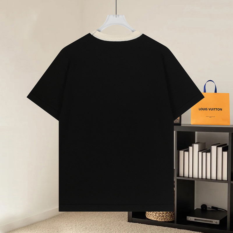 Men Women Knit T-shirt Short Sleeve T-shirt Pullover Tops Sweatshirt Unisex Tee Casual T-shirt