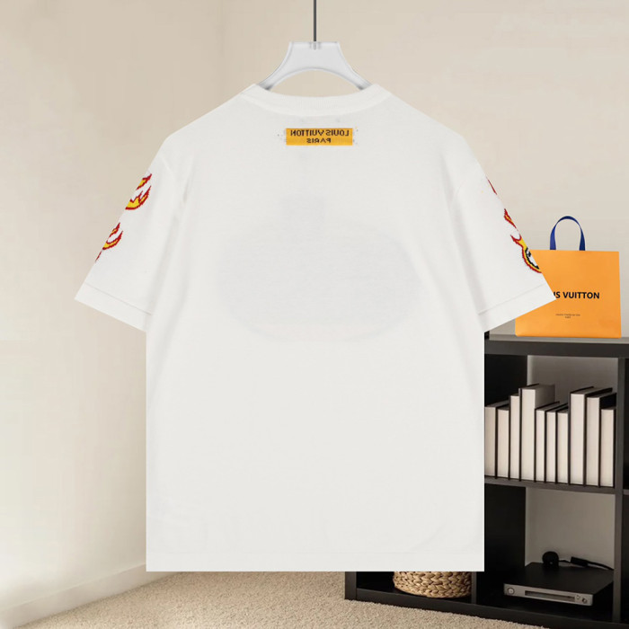 Men Women Knit T-shirt Short Sleeve T-shirt Pullover Tops Sweatshirt Unisex Tee Casual T-shirt