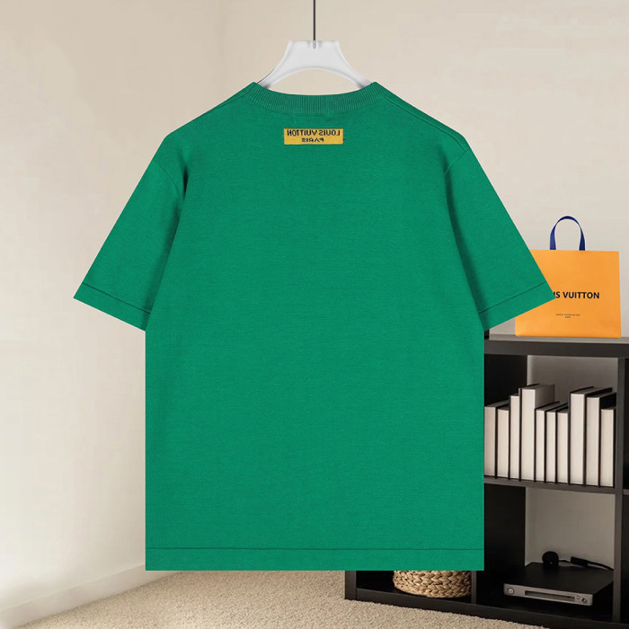 Men Women Knit T-shirt Short Sleeve T-shirt Pullover Tops Sweatshirt Unisex Tee Casual T-shirt