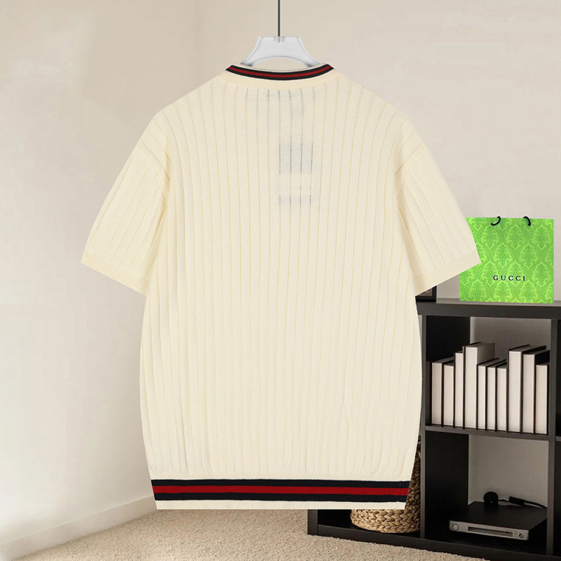Men Women Knit T-shirt Short Sleeve T-shirt Pullover Tops Sweatshirt Unisex Tee Casual T-shirt