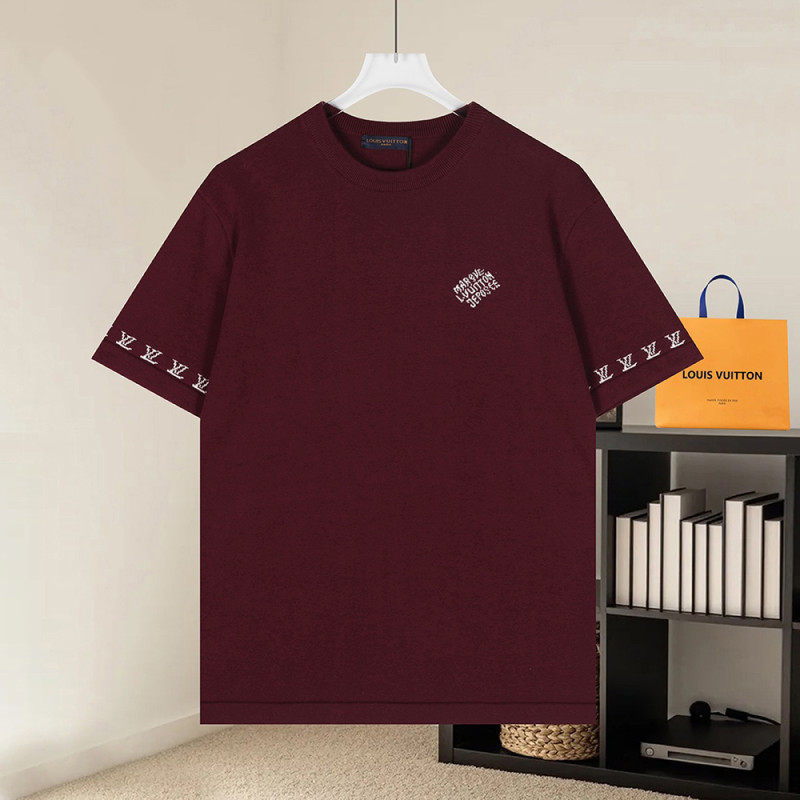 Men Women Knit T-shirt Short Sleeve T-shirt Pullover Tops Sweatshirt Unisex Tee Casual T-shirt