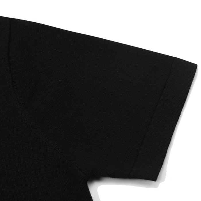 Men Women Knit T-shirt Short Sleeve T-shirt Pullover Tops Sweatshirt Unisex Tee Casual T-shirt