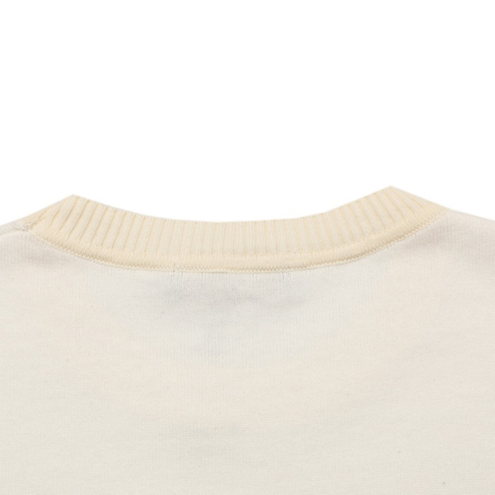 Men Women Knit T-shirt Short Sleeve T-shirt Pullover Tops Sweatshirt Unisex Tee Casual T-shirt