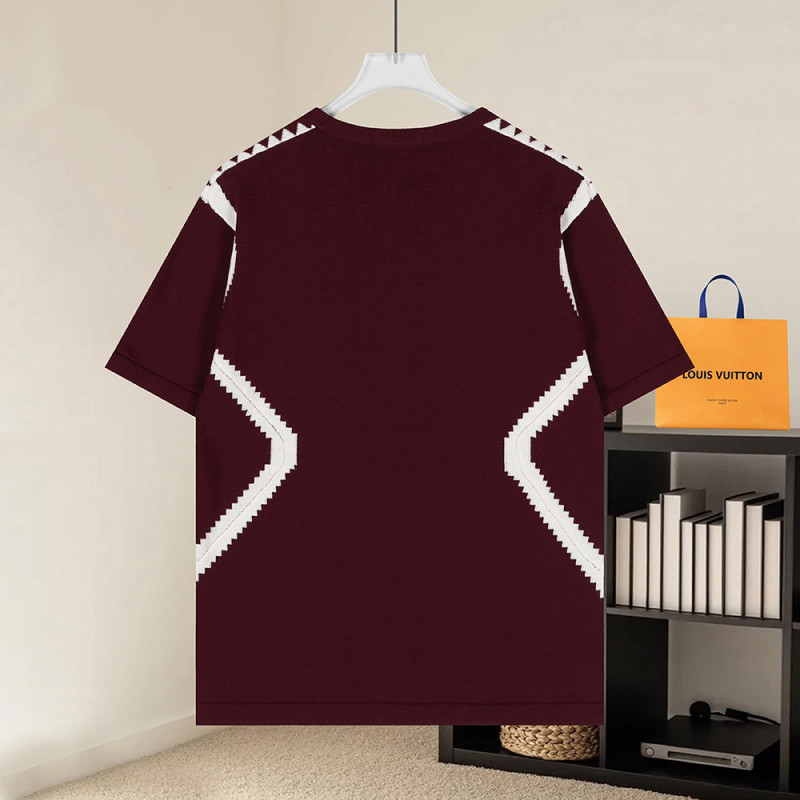 Men Women Knit T-shirt Short Sleeve T-shirt Pullover Tops Sweatshirt Unisex Tee Casual T-shirt
