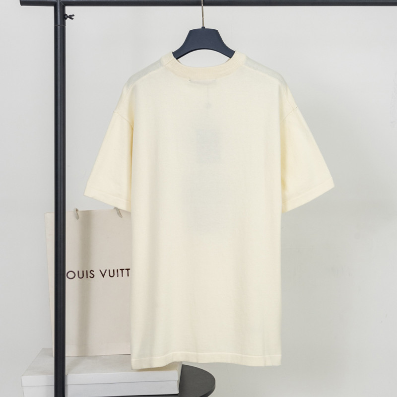 Men Women Knit T-shirt Short Sleeve T-shirt Pullover Tops Sweatshirt Unisex Tee Casual T-shirt