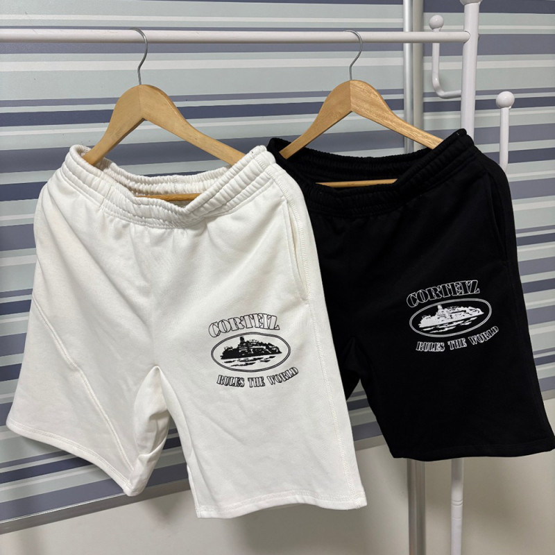 Men Boy Pocket Shorts Casual Straight-fit Shorts Loose Sweat Shorts Elastic Waist Bottoms Half Pants Unisex
