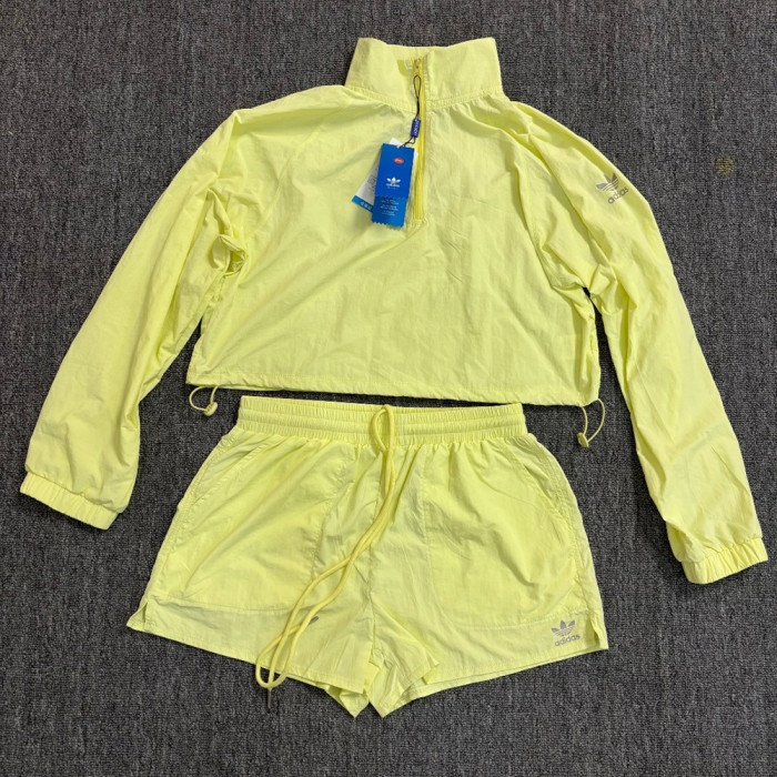 Women's Matching Sport Two Piece Set Windbreaker Sports Jackets Short Pants Running Shorts Sportswear