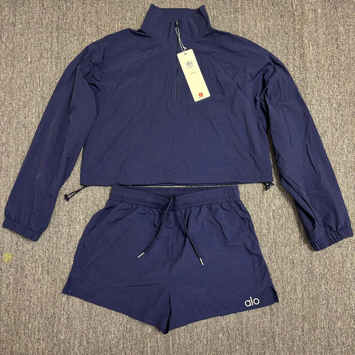 Women's Matching Sport Two Piece Set Windbreaker Sports Jackets Short Pants Running Shorts Sportswear