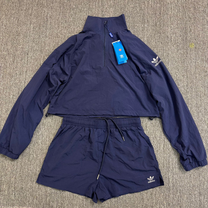 Women's Matching Sport Two Piece Set Windbreaker Sports Jackets Short Pants Running Shorts Sportswear