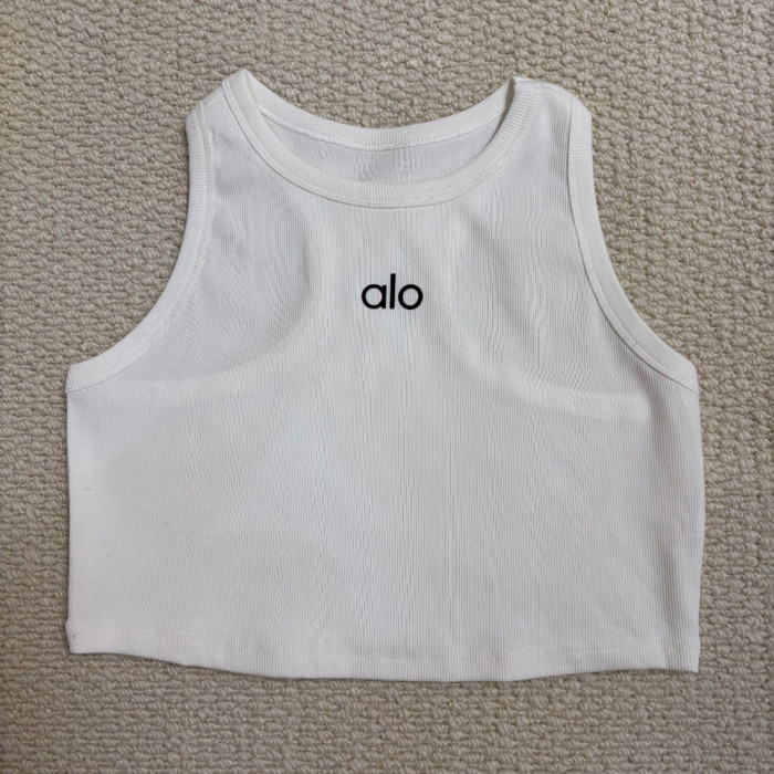 Women's High Neck Cropped Sleeveless Ribbed Mesh Yoga Tank Top Workout Tank Crop Vest for Gym Running