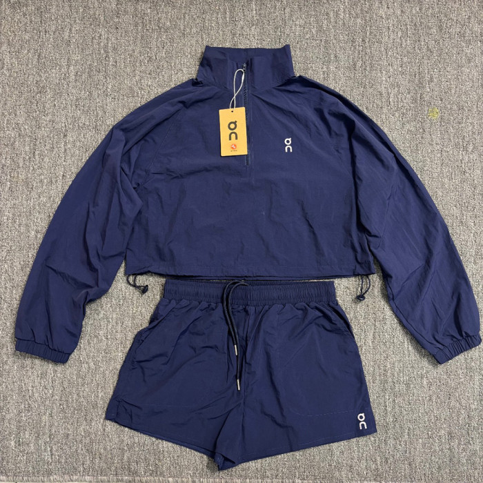 Women's Matching Sport Two Piece Set Windbreaker Sports Jackets Short Pants Running Shorts Sportswear