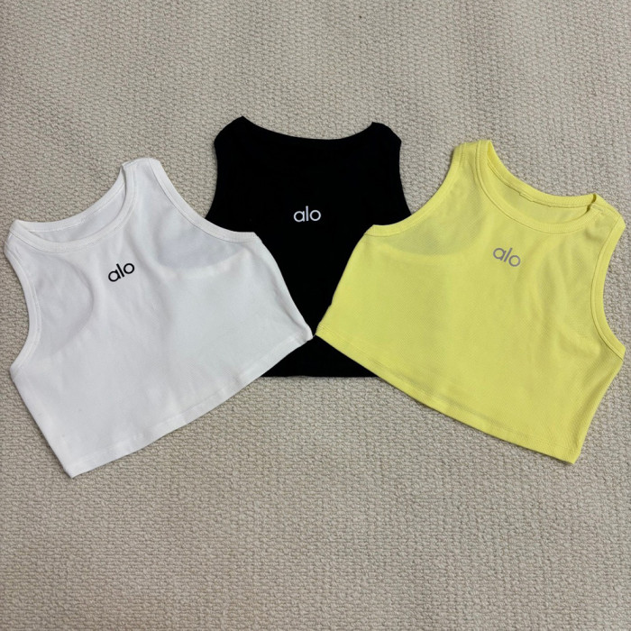 Women's High Neck Cropped Sleeveless Ribbed Mesh Yoga Tank Top Workout Tank Crop Vest for Gym Running