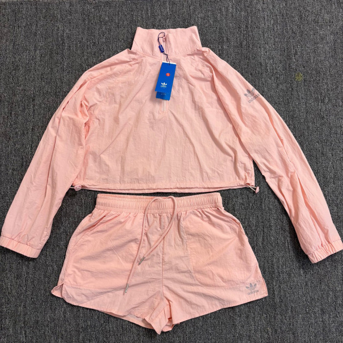 Women's Matching Sport Two Piece Set Windbreaker Sports Jackets Short Pants Running Shorts Sportswear