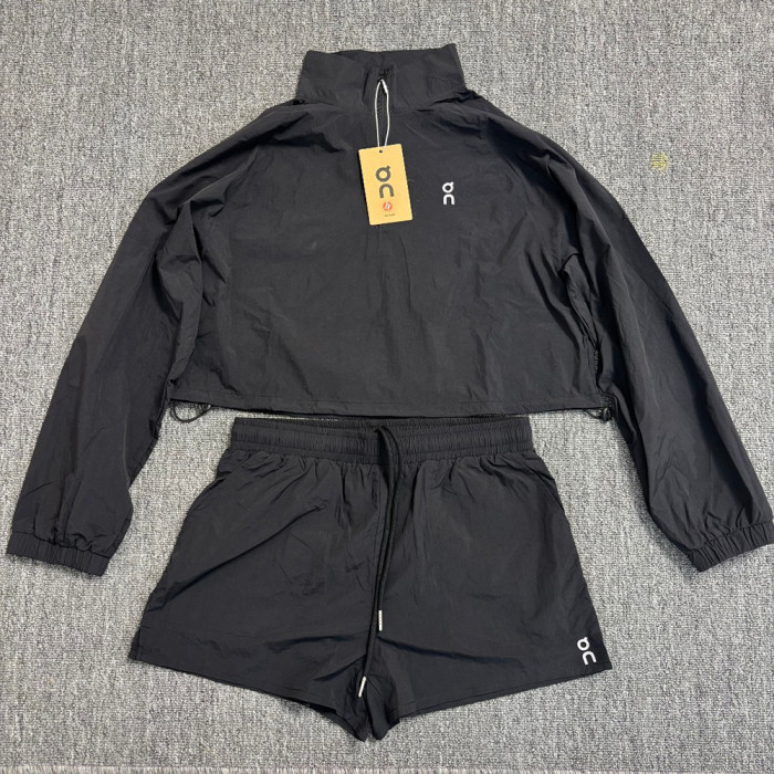 Women's Matching Sport Two Piece Set Windbreaker Sports Jackets Short Pants Running Shorts Sportswear