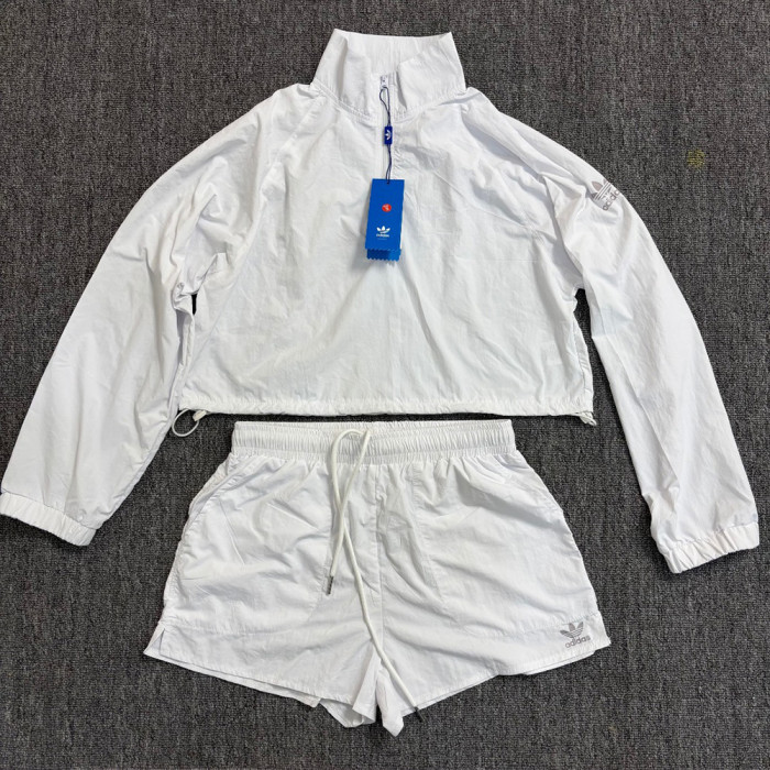 Women's Matching Sport Two Piece Set Windbreaker Sports Jackets Short Pants Running Shorts Sportswear