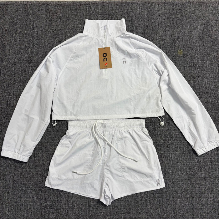 Women's Matching Sport Two Piece Set Windbreaker Sports Jackets Short Pants Running Shorts Sportswear