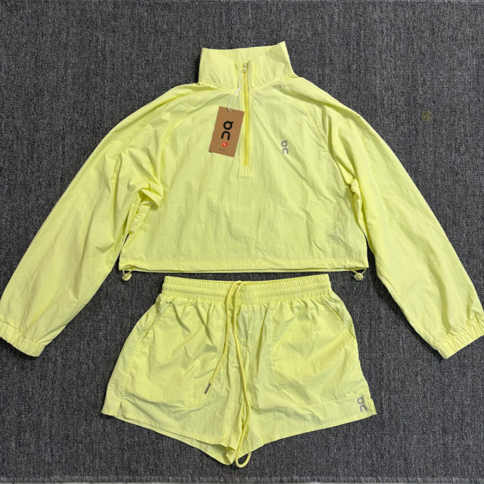 Women's Matching Sport Two Piece Set Windbreaker Sports Jackets Short Pants Running Shorts Sportswear
