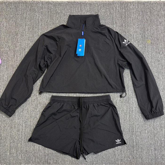 Women's Matching Sport Two Piece Set Windbreaker Sports Jackets Short Pants Running Shorts Sportswear