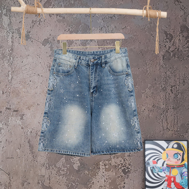 Men Women Denim Shorts Streetwear Bottoms Half Pants Jeans Shorts Unisex