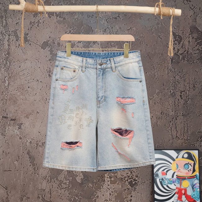 Men Women Denim Shorts Streetwear Bottoms Half Pants Jeans Shorts Unisex
