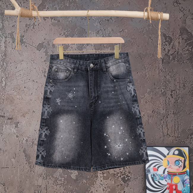 Men Women Denim Shorts Streetwear Bottoms Half Pants Jeans Shorts Unisex