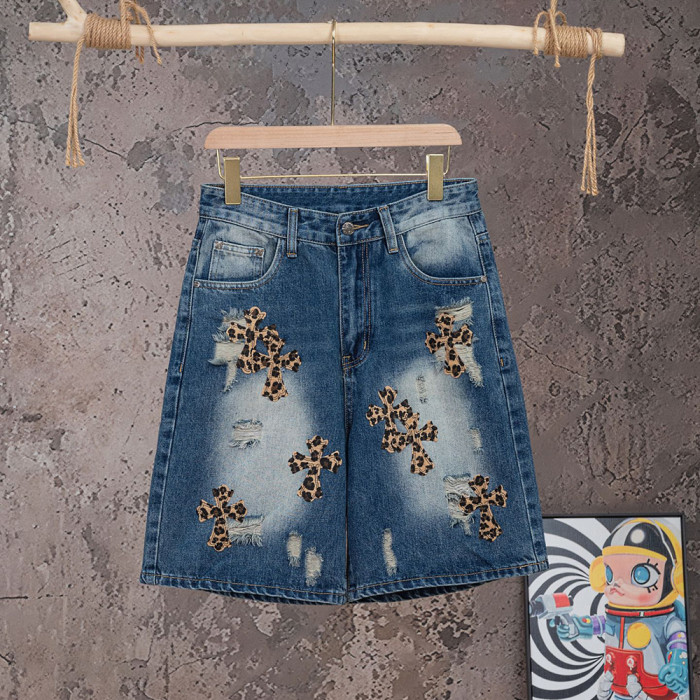 Men Women Denim Shorts Streetwear Bottoms Half Pants Jeans Shorts Unisex