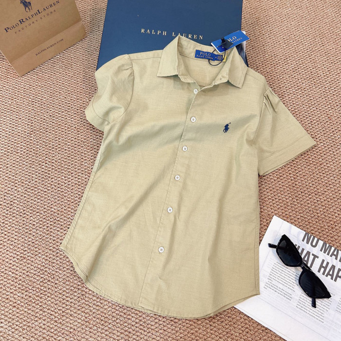 Women Cotton Linen Short-sleeve Blouses Minimalist Button Up Shirts Preppy Collared Casual Shirts For Daily Wear