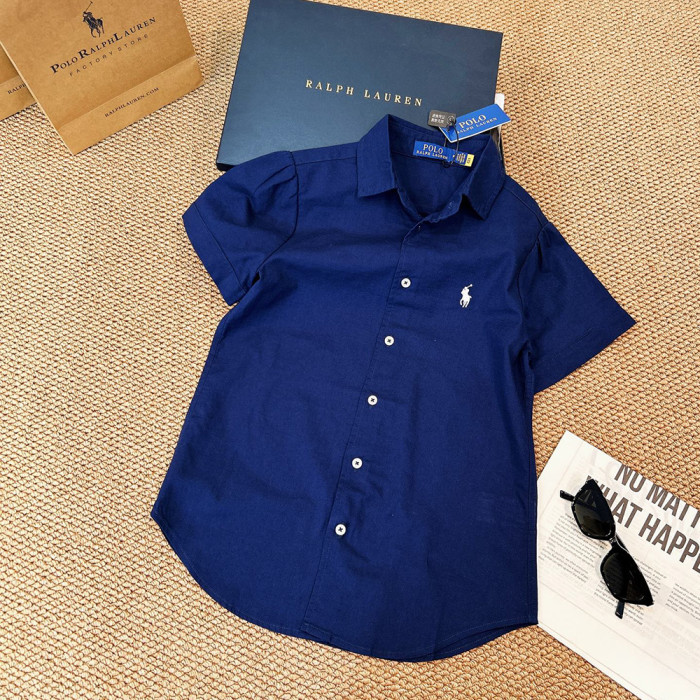 Women Cotton Linen Short-sleeve Blouses Minimalist Button Up Shirts Preppy Collared Casual Shirts For Daily Wear