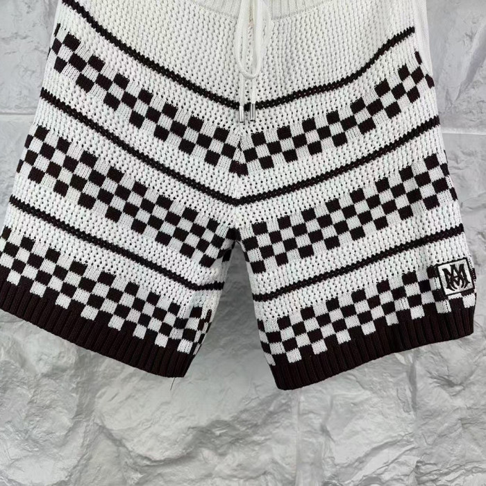 Men Women Two-Piece Set Knitted Sweatshirt Polo Shirt Short Pants Suit