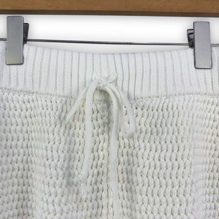 Men Women Two-Piece Set Knitted Sweatshirt Polo Shirt Short Pants Suit