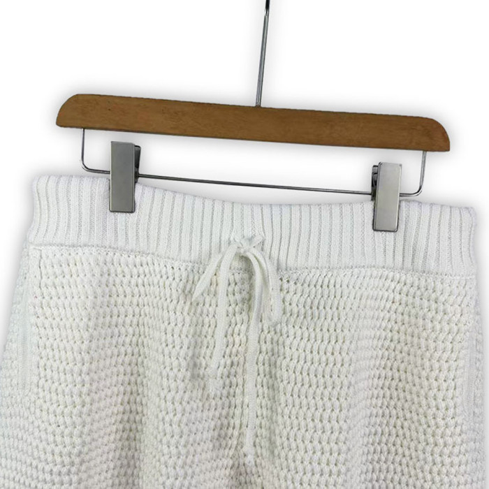 Men Women Two-Piece Set Knitted Sweatshirt Polo Shirt Short Pants Suit