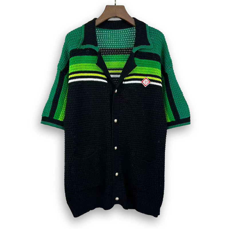 Men Women Two-Piece Set Knitted Sweatshirt Polo Shirt Short Pants Suit