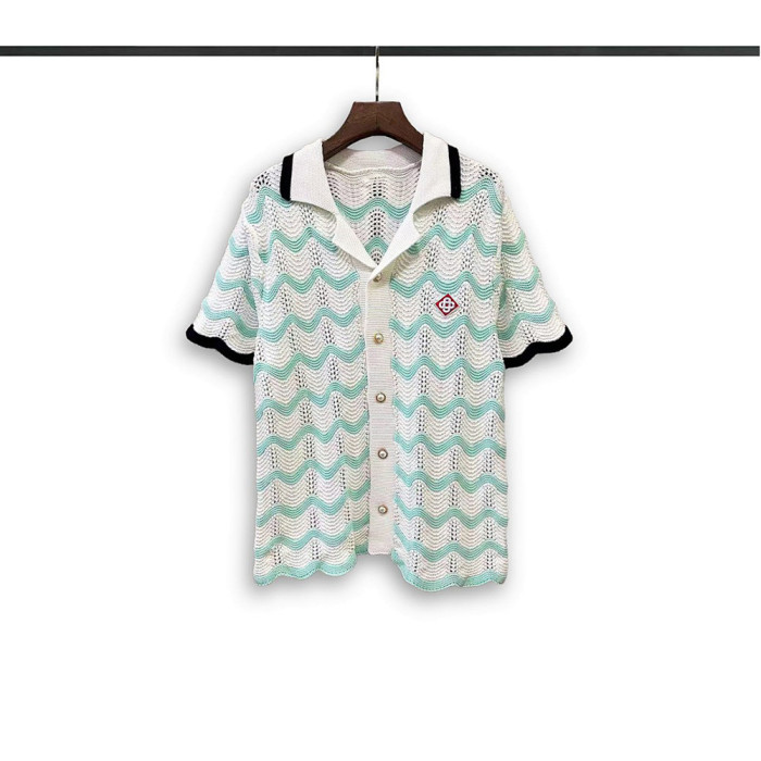 Men Women Two-Piece Set Knitted Sweatshirt Polo Shirt Short Pants Suit