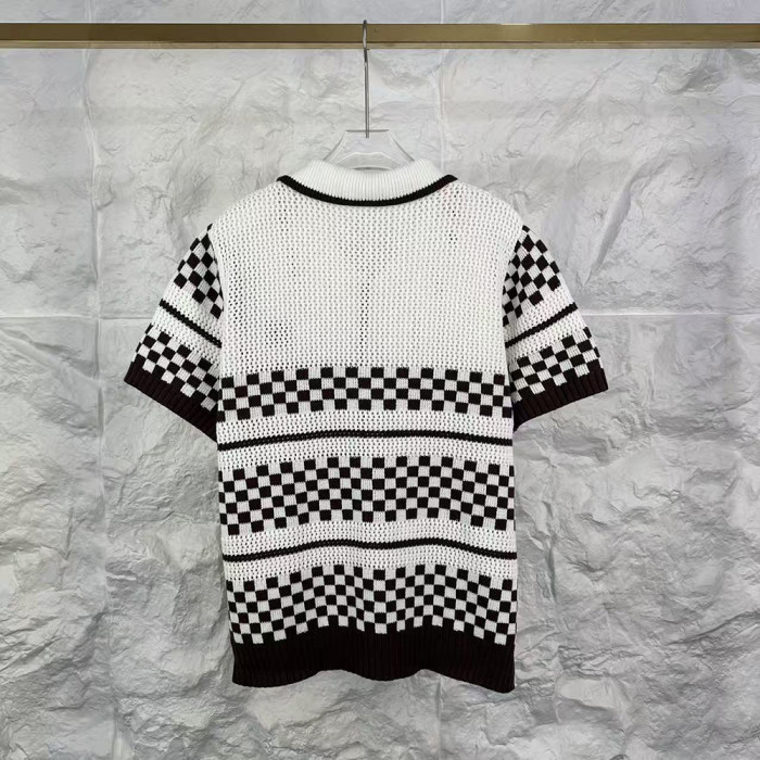 Men Women Two-Piece Set Knitted Sweatshirt Polo Shirt Short Pants Suit