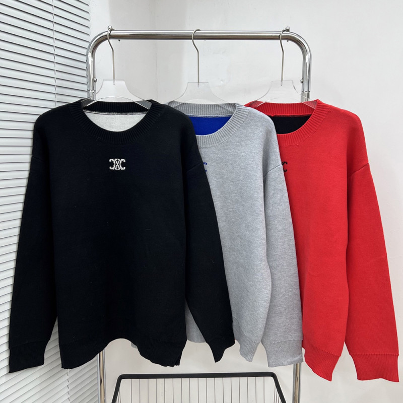 Men women long sleeve Knit sweater Loose Crew neck Jumper Tops Sweatshirts Pullover Unisex