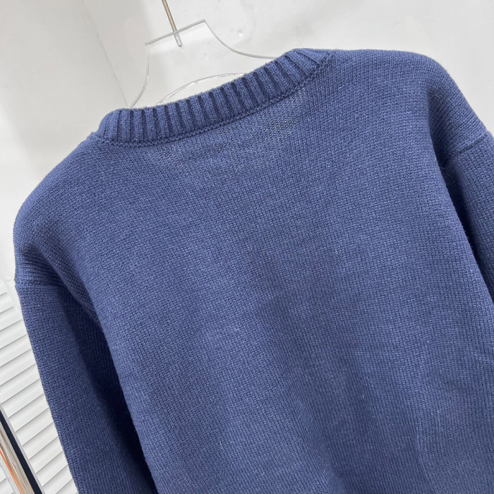Men women long sleeve Knit sweater Loose Crew neck Jumper Tops Sweatshirts Pullover Unisex