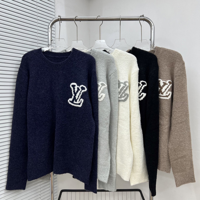 Men women long sleeve Knit sweater Loose Crew neck Jumper Tops Sweatshirts Pullover Unisex