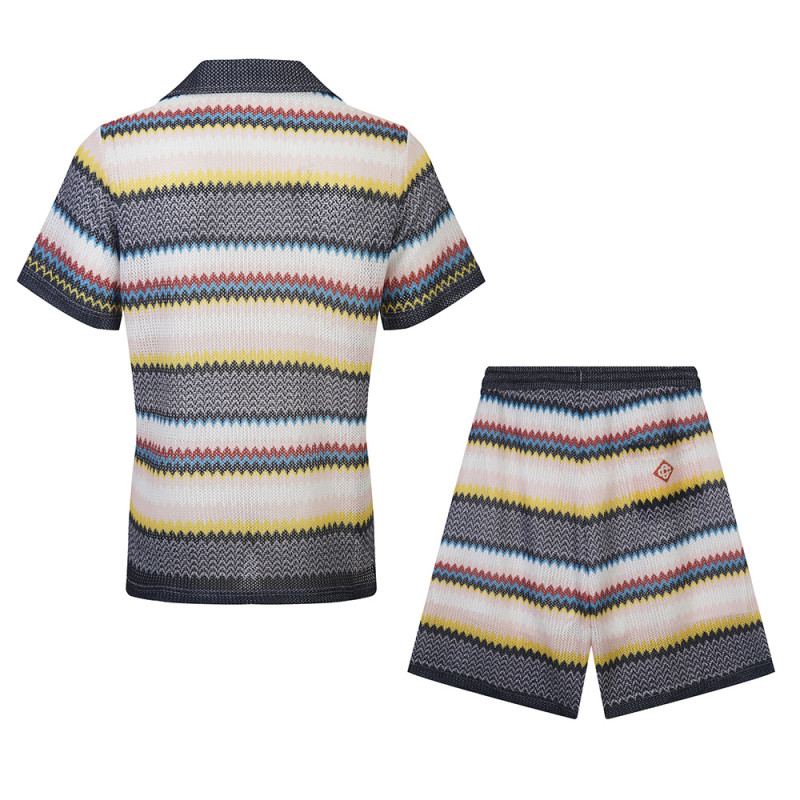Men Women Two Piece Suit  Set Sweatshirt Pant Sweatwear Short Sleeved Shirt Printed Shirt Beach Shirt Suit Vacation Clothing