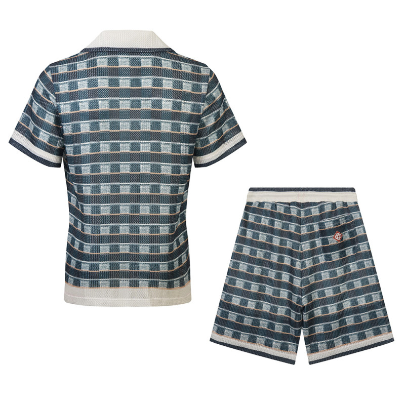 Men Women Two Piece Suit  Set Sweatshirt Pant Sweatwear Short Sleeved Shirt Printed Shirt Beach Shirt Suit Vacation Clothing