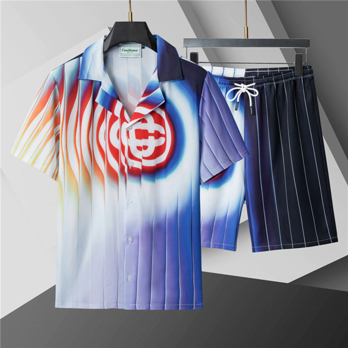 Men Women Two Piece Suit  Set Sweatshirt Pant Sweatwear Short Sleeved Shirt Printed Shirt Beach Shirt Suit Vacation Clothing