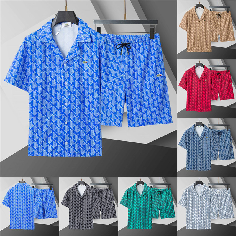 Men Women Two Piece Suit  Set Sweatshirt Pant Sweatwear Short Sleeved Shirt Printed Shirt Beach Shirt Suit Vacation Clothing