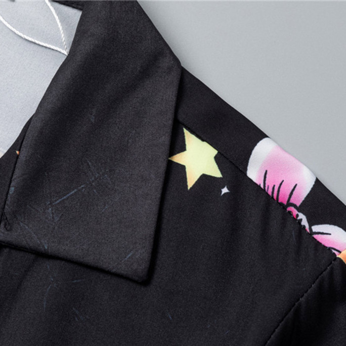 Men Women Two Piece Suit  Set Sweatshirt Pant Sweatwear Short Sleeved Shirt Printed Shirt Beach Shirt Suit Vacation Clothing