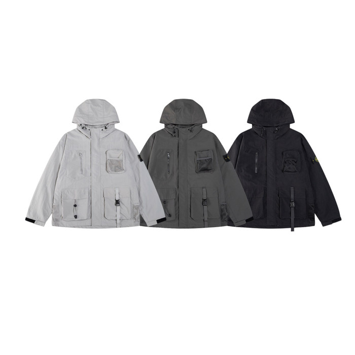 Men Women Nylon Hooded Jacket Windproof Techwear Casual Streetwear Coats Outdoor Tops Unisex