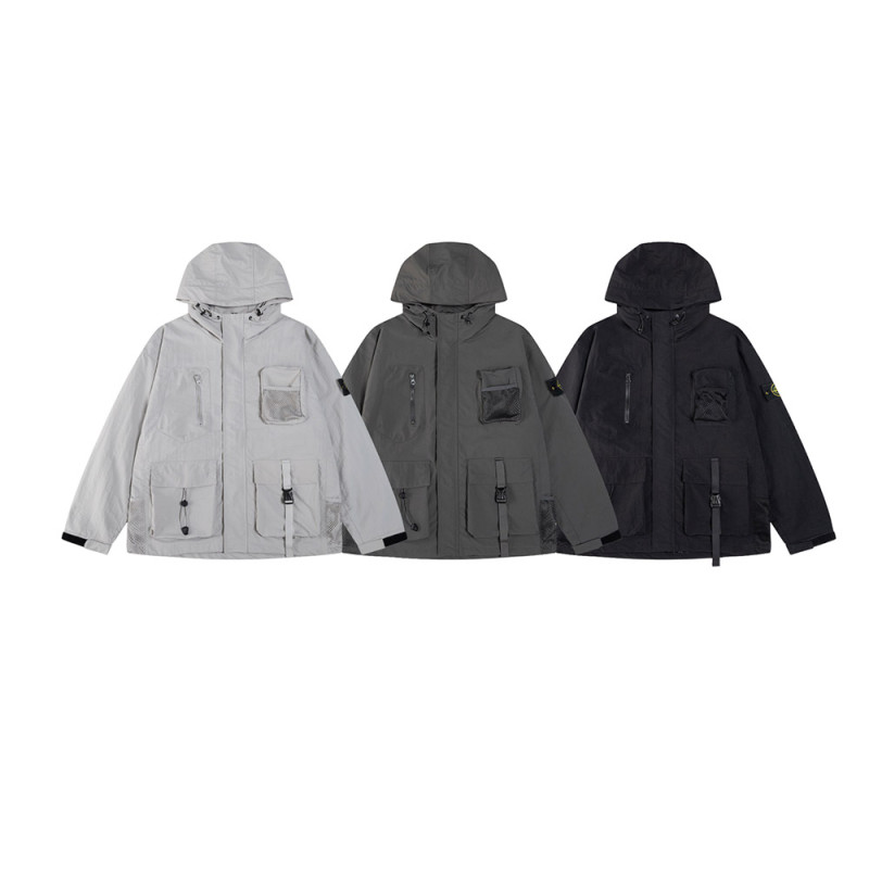 Men Women Nylon Hooded Jacket Windproof Techwear Casual Streetwear Coats Outdoor Tops Unisex
