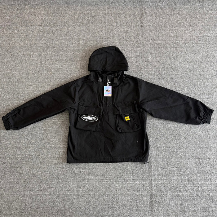 Men Women Nylon Hooded Jacket Windproof Techwear Casual Streetwear Coats Outdoor Tops Unisex